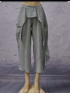 LUUKAA Linen Lagenlook JOSIAH PANT Apron Dripside 12